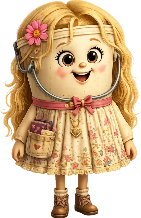 Aunt Story, in her flowered dress