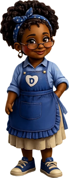 Dipper, in her denim apron