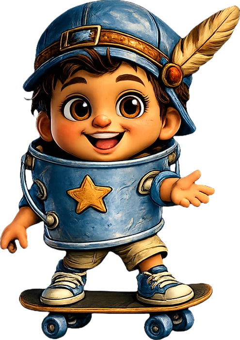 Jack Pail, on his skateboard